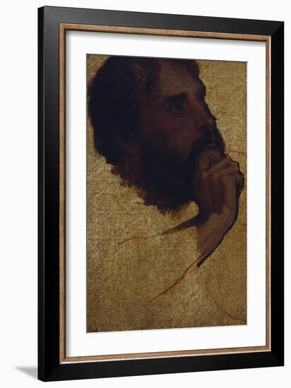 Study of Old Man's Head for Jesus Among the Doctors; Etude De Tete De Vieillard Pour Jesus Au…-Jean-Auguste-Dominique Ingres-Framed Giclee Print