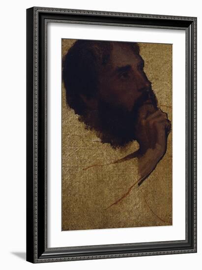 Study of Old Man's Head for Jesus Among the Doctors; Etude De Tete De Vieillard Pour Jesus Au…-Jean-Auguste-Dominique Ingres-Framed Giclee Print