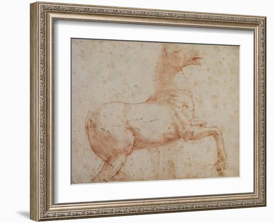 Study of One of the Quirinal Marble Horses, C.1515-17-Raphael-Framed Giclee Print