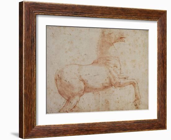 Study of One of the Quirinal Marble Horses, C.1515-17-Raphael-Framed Giclee Print