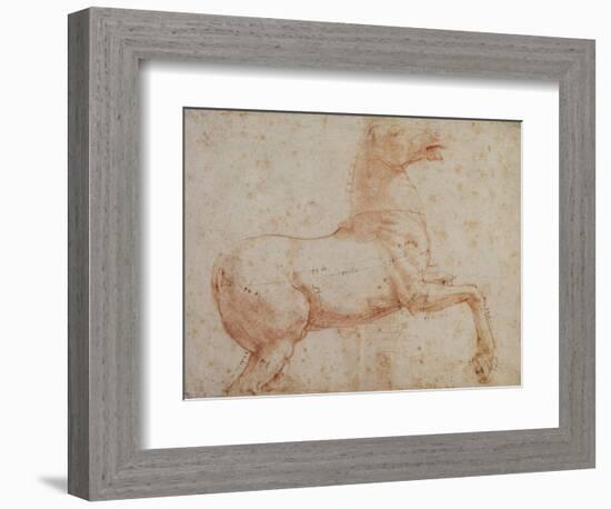 Study of One of the Quirinal Marble Horses, C.1515-17-Raphael-Framed Giclee Print