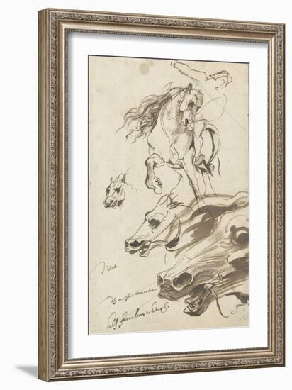 Study of Rider and Head of a Horse, 1620-1-Sir Anthony Van Dyck-Framed Giclee Print