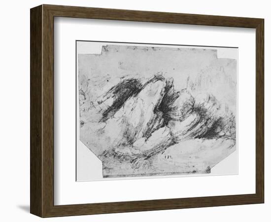 'Study of Rock Formations', c1480 (1945)-Leonardo Da Vinci-Framed Giclee Print