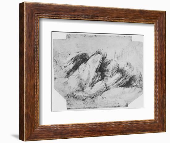 'Study of Rock Formations', c1480 (1945)-Leonardo Da Vinci-Framed Giclee Print