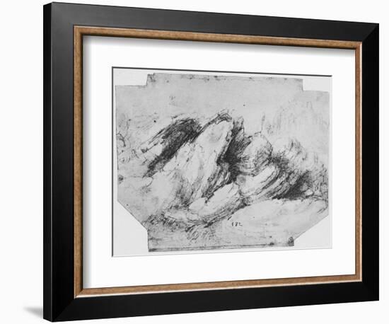 'Study of Rock Formations', c1480 (1945)-Leonardo Da Vinci-Framed Giclee Print