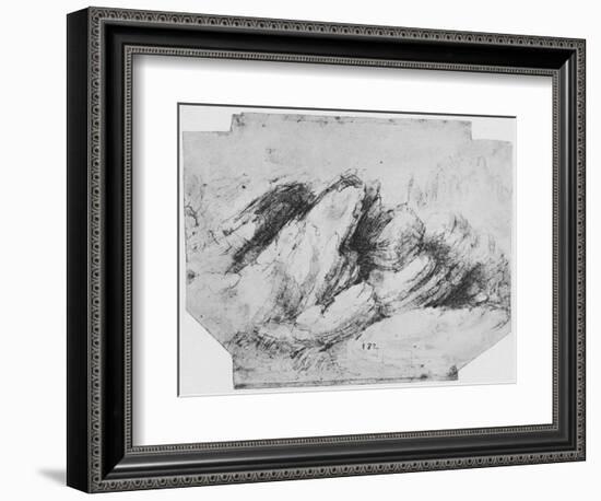 'Study of Rock Formations', c1480 (1945)-Leonardo Da Vinci-Framed Giclee Print