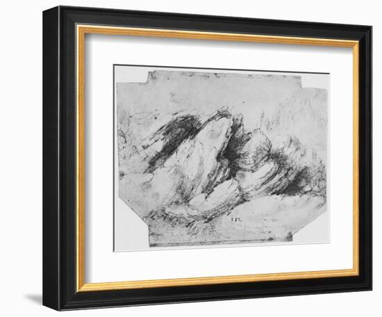 'Study of Rock Formations', c1480 (1945)-Leonardo Da Vinci-Framed Giclee Print