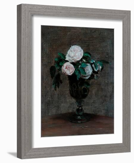 Study of Roses, 1872-Ignace Henri Jean Fantin-Latour-Framed Giclee Print