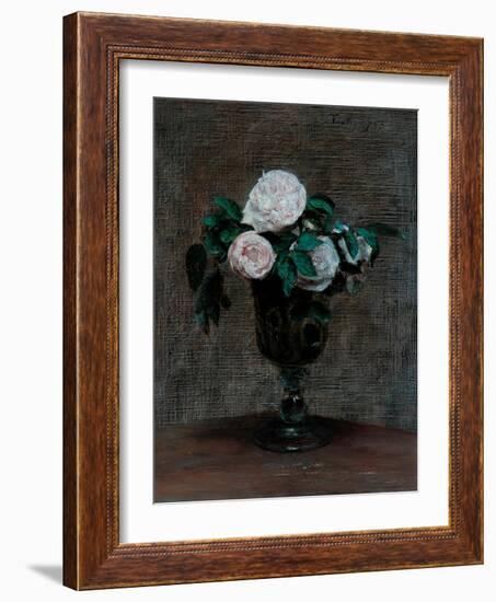 Study of Roses, 1872-Ignace Henri Jean Fantin-Latour-Framed Giclee Print