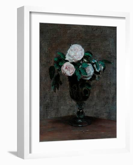 Study of Roses, 1872-Ignace Henri Jean Fantin-Latour-Framed Giclee Print