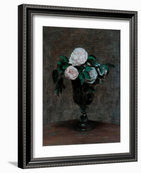 Study of Roses, 1872-Ignace Henri Jean Fantin-Latour-Framed Giclee Print