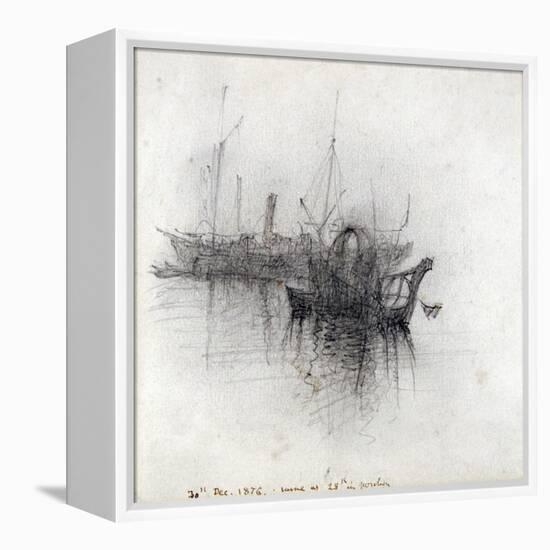 Study of Shipping, 1876-John Ruskin-Framed Premier Image Canvas