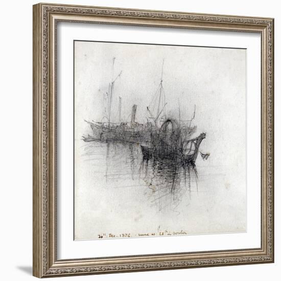 Study of Shipping, 1876-John Ruskin-Framed Giclee Print