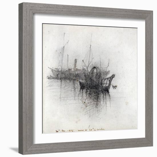 Study of Shipping, 1876-John Ruskin-Framed Giclee Print