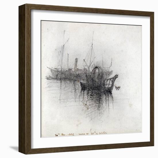 Study of Shipping, 1876-John Ruskin-Framed Giclee Print