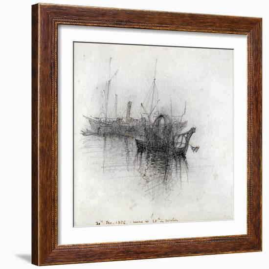 Study of Shipping, 1876-John Ruskin-Framed Giclee Print