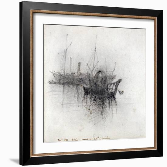 Study of Shipping, 1876-John Ruskin-Framed Giclee Print