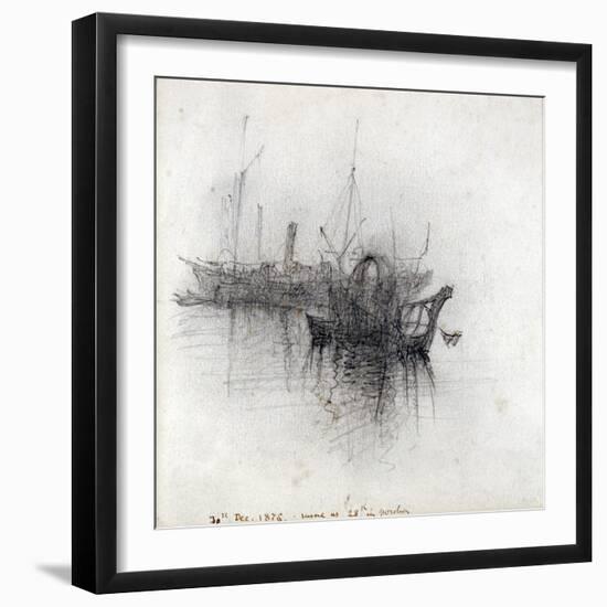 Study of Shipping, 1876-John Ruskin-Framed Giclee Print