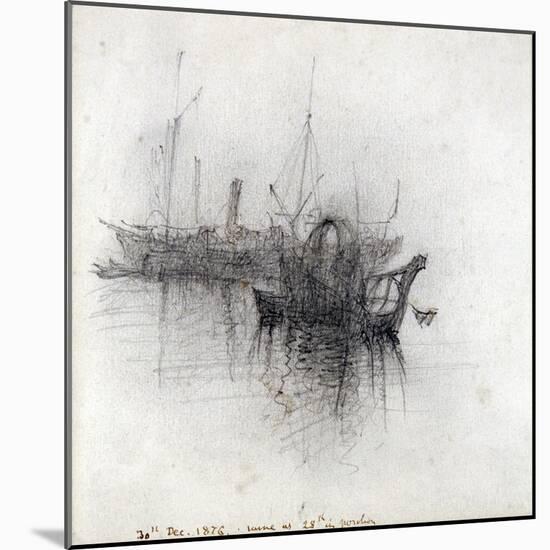 Study of Shipping, 1876-John Ruskin-Mounted Giclee Print