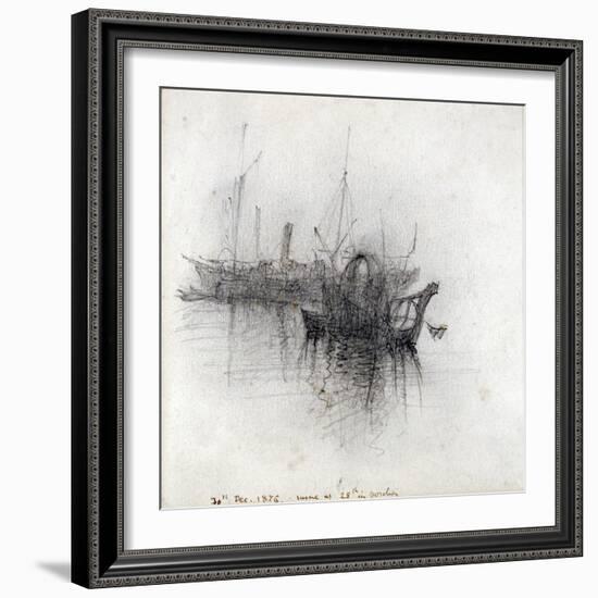 Study of Shipping, 1876-John Ruskin-Framed Giclee Print