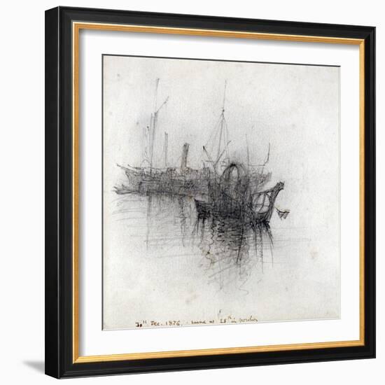 Study of Shipping, 1876-John Ruskin-Framed Giclee Print