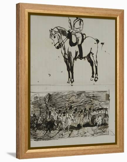 Study of the Battle of Waterloo-Lady Butler-Framed Premier Image Canvas