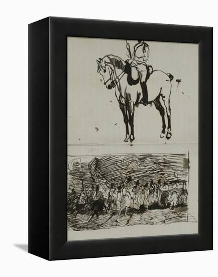 Study of the Battle of Waterloo-Lady Butler-Framed Premier Image Canvas