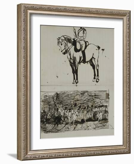 Study of the Battle of Waterloo-Lady Butler-Framed Giclee Print