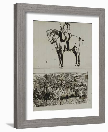 Study of the Battle of Waterloo-Lady Butler-Framed Giclee Print