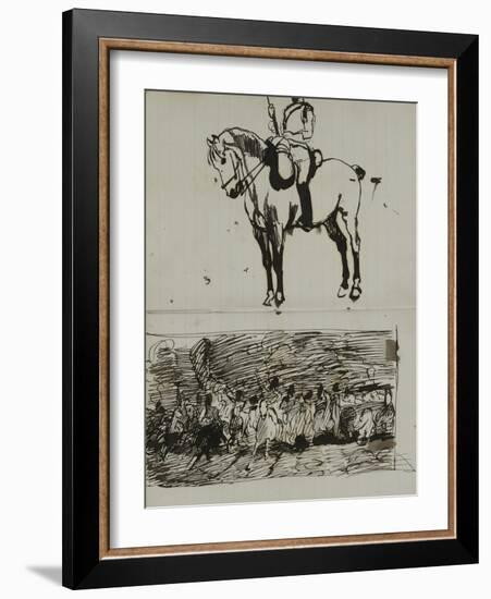 Study of the Battle of Waterloo-Lady Butler-Framed Giclee Print