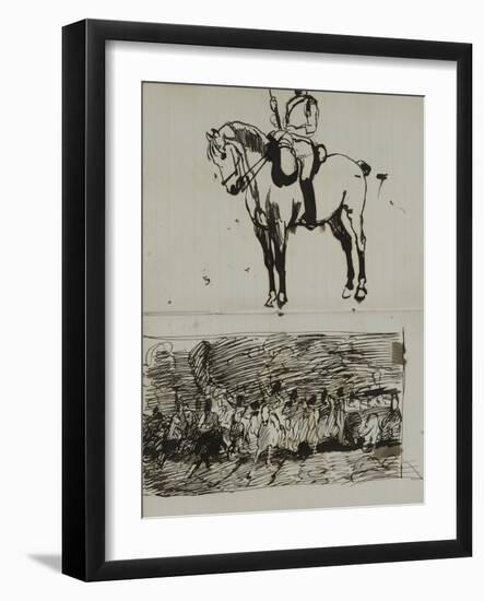 Study of the Battle of Waterloo-Lady Butler-Framed Giclee Print