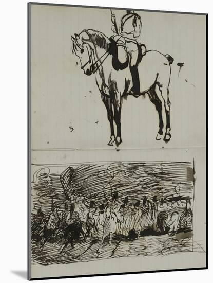 Study of the Battle of Waterloo-Lady Butler-Mounted Giclee Print