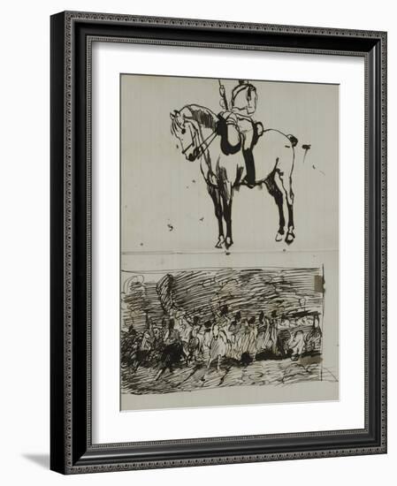 Study of the Battle of Waterloo-Lady Butler-Framed Giclee Print