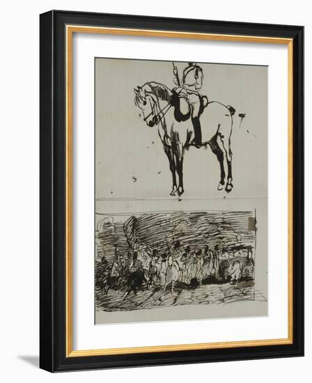 Study of the Battle of Waterloo-Lady Butler-Framed Giclee Print