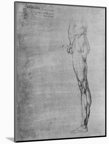 'Study of the Body and Leg of a Man', c1480 (1945)-Leonardo Da Vinci-Mounted Giclee Print