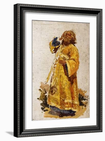 Study of the Deacon for the Painting 'The Religious Procession in the Province of Kursk' (1880-3)-Ilya Efimovich Repin-Framed Giclee Print