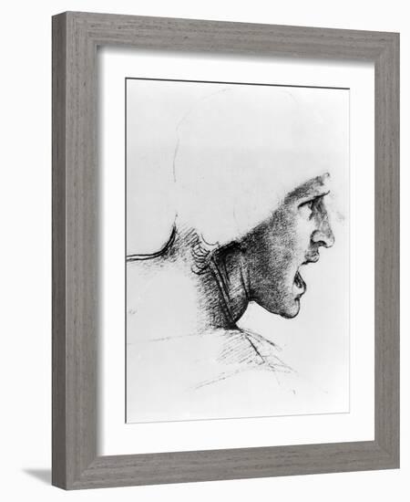 Study of the Head of a Soldier, 1503-4-Leonardo da Vinci-Framed Giclee Print