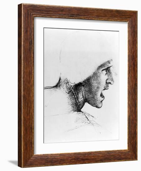 Study of the Head of a Soldier, 1503-4-Leonardo da Vinci-Framed Giclee Print