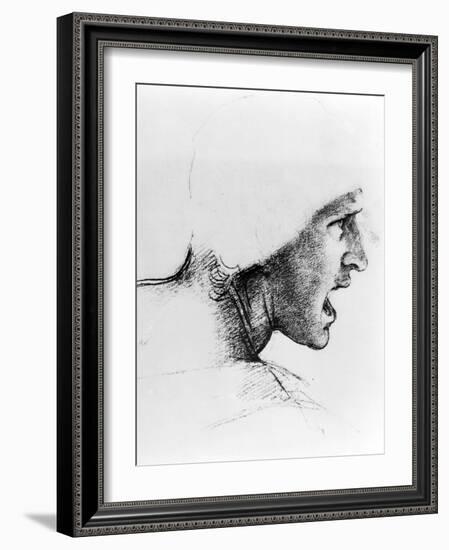 Study of the Head of a Soldier, 1503-4-Leonardo da Vinci-Framed Giclee Print