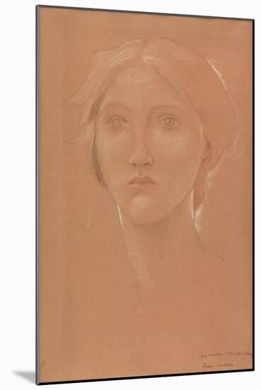 Study of the Head of Margaret Burne-Jones for 'King Cophetua and the Beggar Maid'-Edward Burne-Jones-Mounted Giclee Print