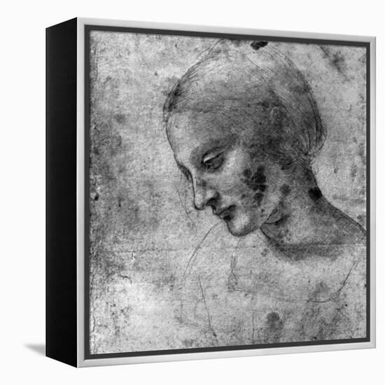 Study of the Head of the Madonna, 15th Century-Leonardo da Vinci-Framed Premier Image Canvas