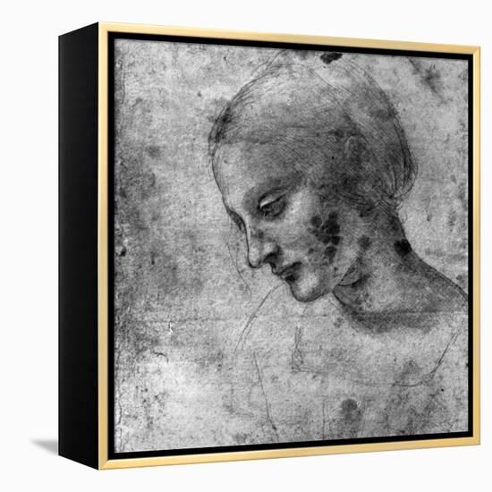 Study of the Head of the Madonna, 15th Century-Leonardo da Vinci-Framed Premier Image Canvas