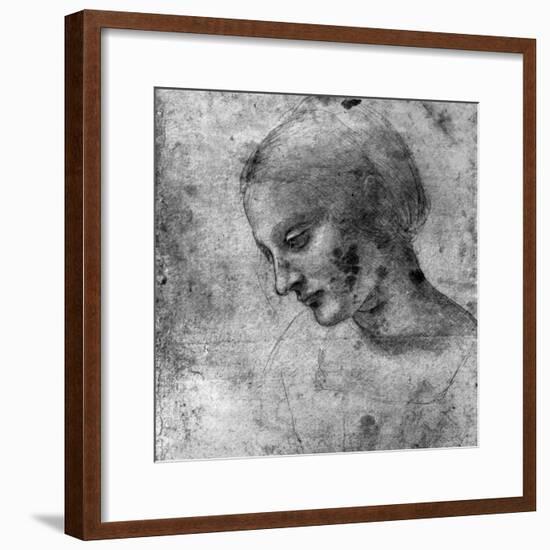 Study of the Head of the Madonna, 15th Century-Leonardo da Vinci-Framed Giclee Print