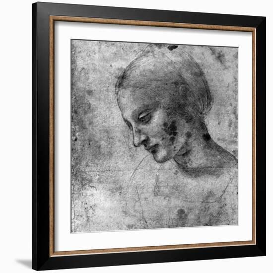 Study of the Head of the Madonna, 15th Century-Leonardo da Vinci-Framed Giclee Print