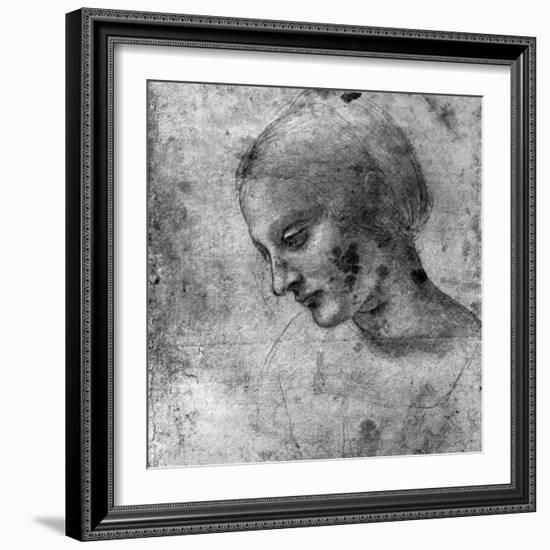 Study of the Head of the Madonna, 15th Century-Leonardo da Vinci-Framed Giclee Print