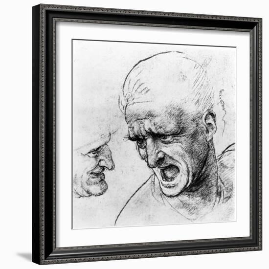 Study of the Heads of Two Soldiers, 1503-4-Leonardo da Vinci-Framed Giclee Print