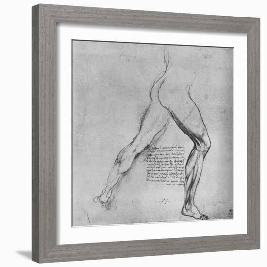 'Study of the Legs of a Man Lunging to the Right', c1480 (1945)-Leonardo Da Vinci-Framed Giclee Print