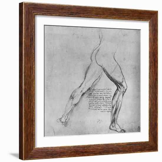 'Study of the Legs of a Man Lunging to the Right', c1480 (1945)-Leonardo Da Vinci-Framed Giclee Print