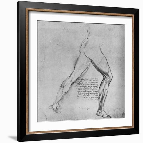 'Study of the Legs of a Man Lunging to the Right', c1480 (1945)-Leonardo Da Vinci-Framed Giclee Print