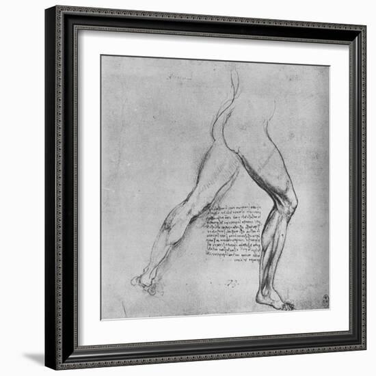 'Study of the Legs of a Man Lunging to the Right', c1480 (1945)-Leonardo Da Vinci-Framed Giclee Print